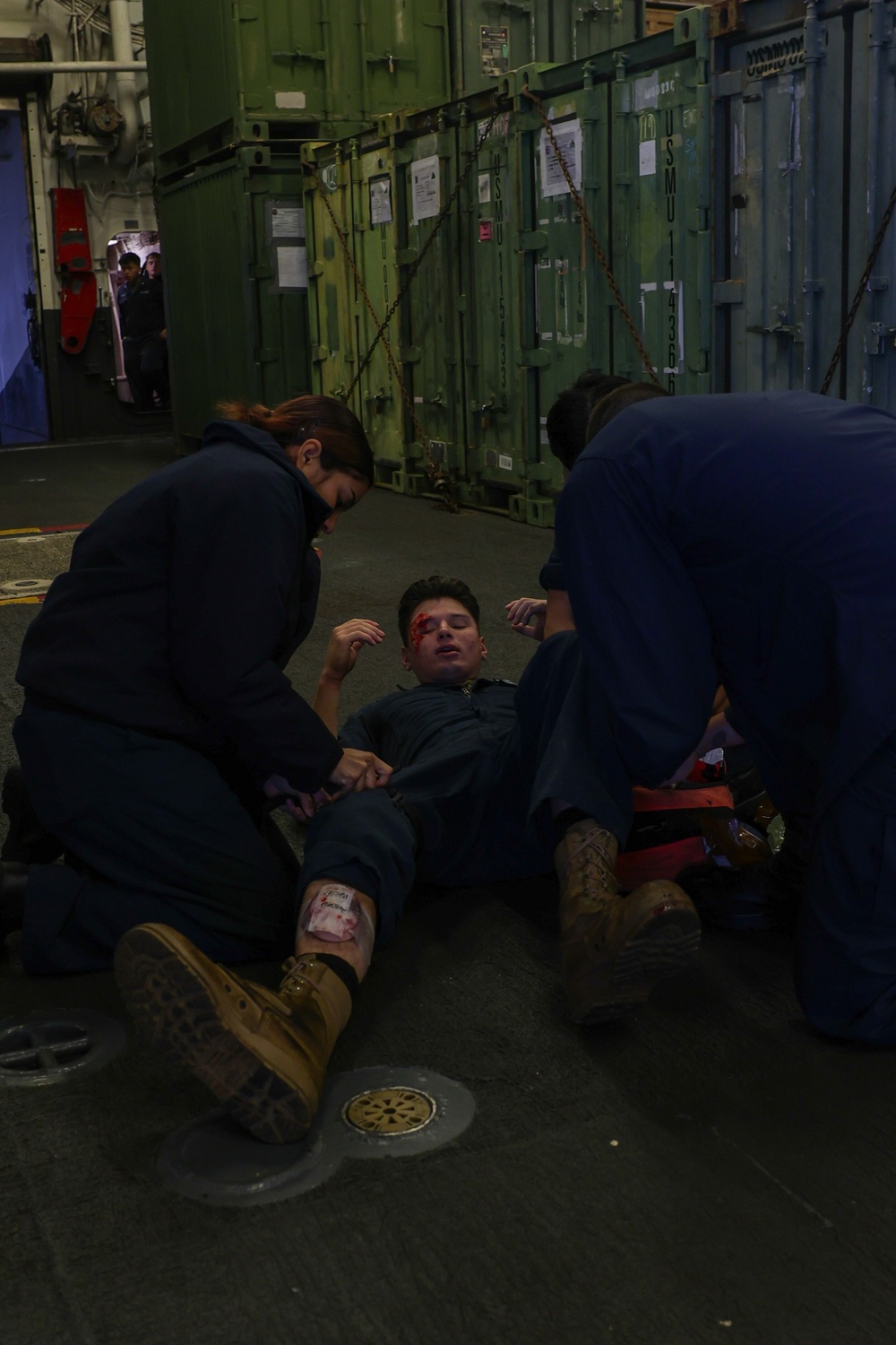 USS Boxer conducts mass casualty drill