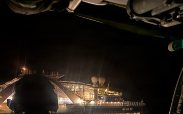 129th Rescue Wing hoists woman from cruise ship