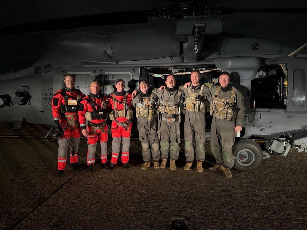 129th Rescue Wing hoists woman from cruise ship