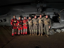 129th Rescue Wing hoists woman from cruise ship