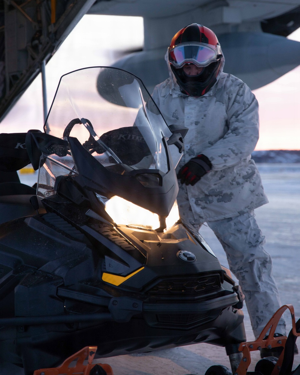 An Ice-Cold Welcome: U.S. Marines with 4th Law Enforcement Battalion arrive in Kotzebue, Alaska for Operation Polar Knight
