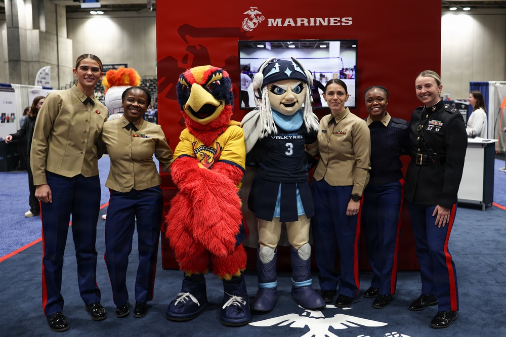 U.S. Marines Engage with Coaches and Present Awards at the 2025 AVCA Convention