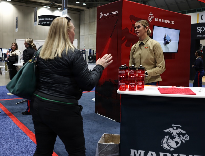 U.S. Marines Engage with Coaches and Present Awards at the 2025 AVCA Convention