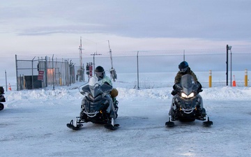 An Ice-Cold Welcome: U.S. Marines with 4th Law Enforcement Battalion arrive in Kotzebue, Alaska for Operation Polar Knight.