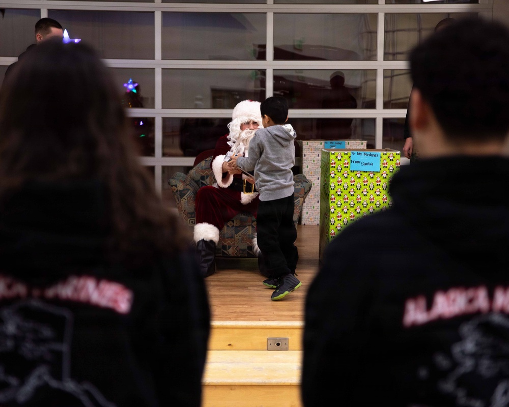 Toys For Tots delivery at June Nelson Elementary School