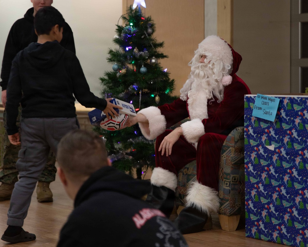 Toys For Tots delivery at June Nelson Elementary School