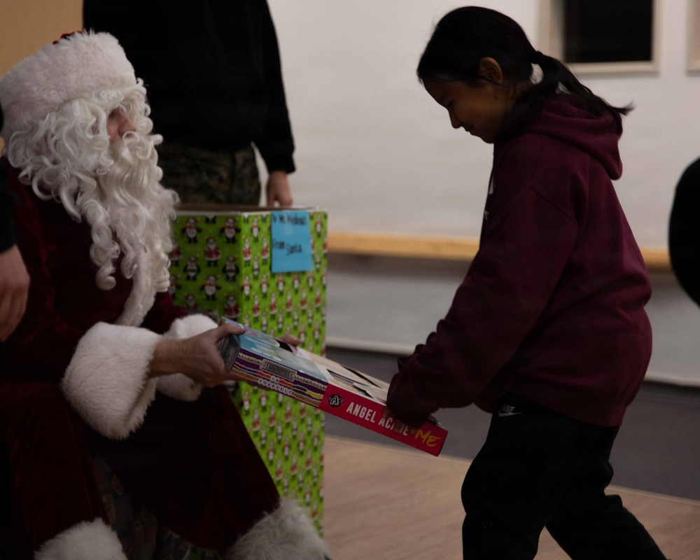 Toys For Tots delivery at June Nelson Elementary School