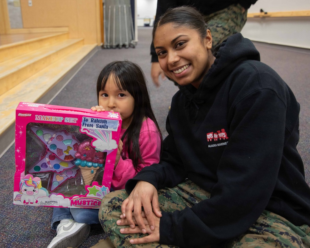 Toys For Tots delivery at June Nelson Elementary School