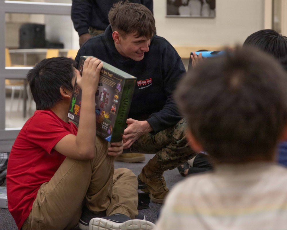 Toys For Tots delivery at June Nelson Elementary School