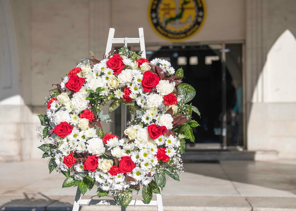 CNFJ and JSMDF Chief Petty Officer Associations Exchange Holiday Wreaths
