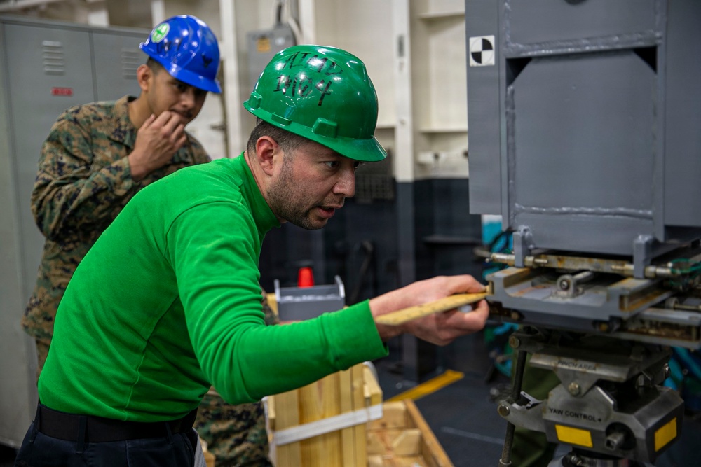 USS Tripoli Sailors Conduct Load Test