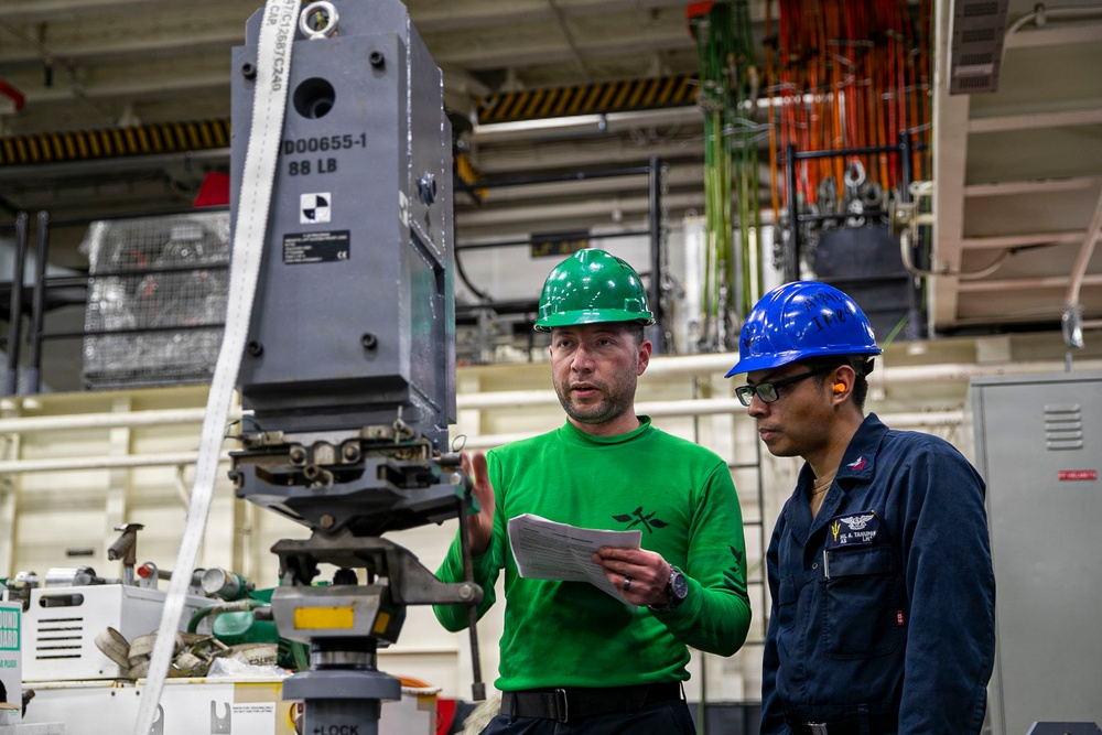 USS Tripoli Sailors Conduct Load Test