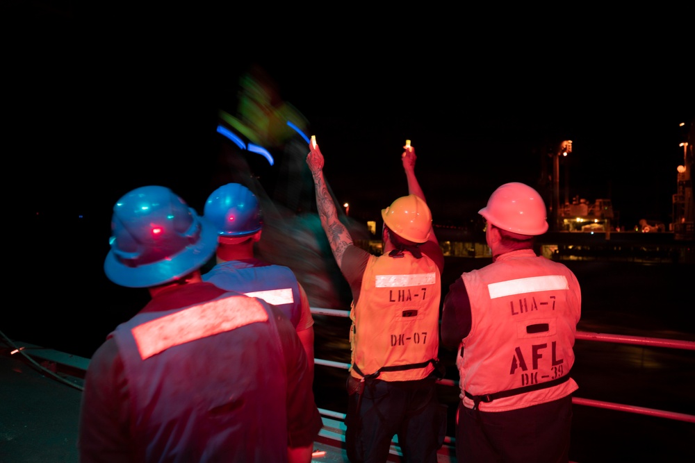 USS Tripoli Conducts Replenishment-at-sea with USNS Tippecanoe