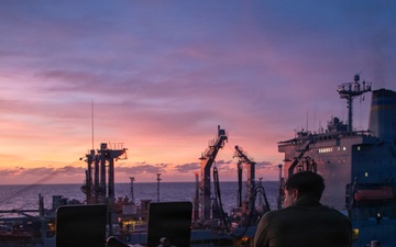 USS Tippecanoe Preforms a Replenishment at Sea with USS Tripoli