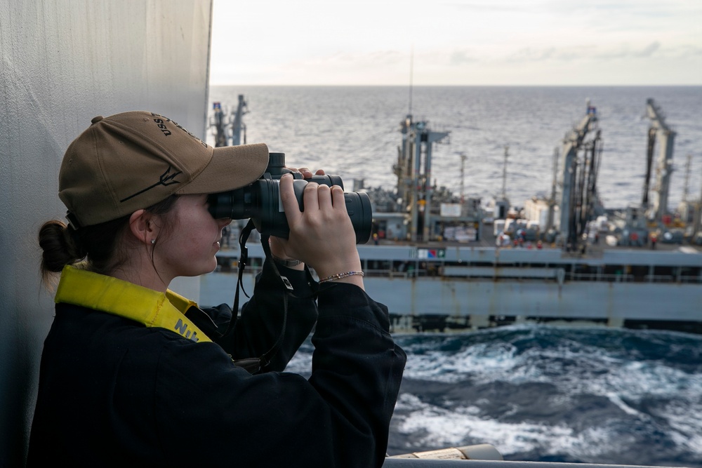 US Tripoli Conducts Replenishment-at-Sea with USNS Tippecanoe