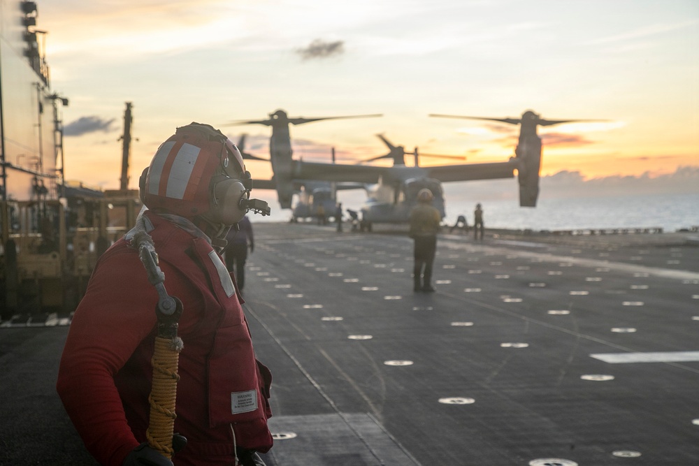 Evening Flight Operations Aboard USS Tripoli