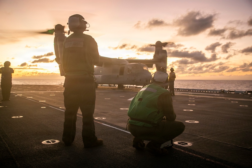 Evening Flight Operations Aboard USS Tripoli