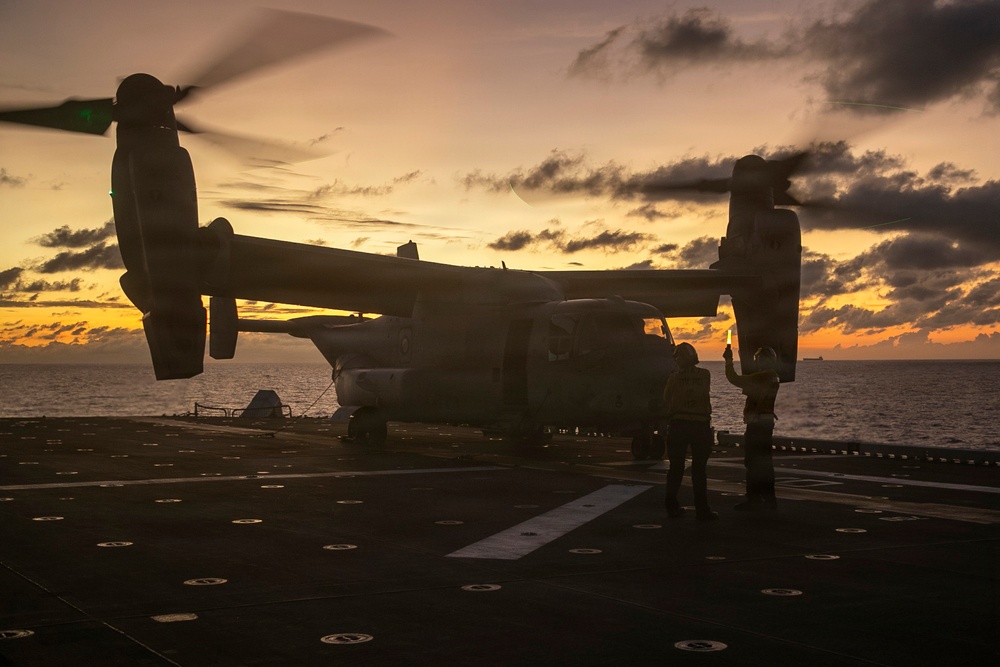 Evening Flight Operations Aboard USS Tripoli