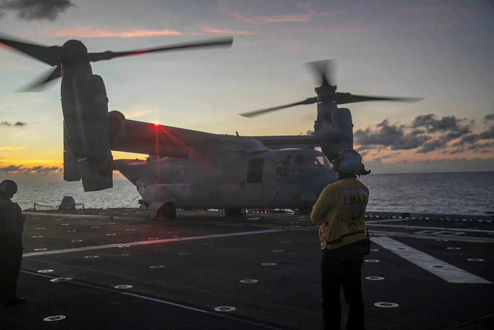 Evening Flight Operations Aboard USS Tripoli