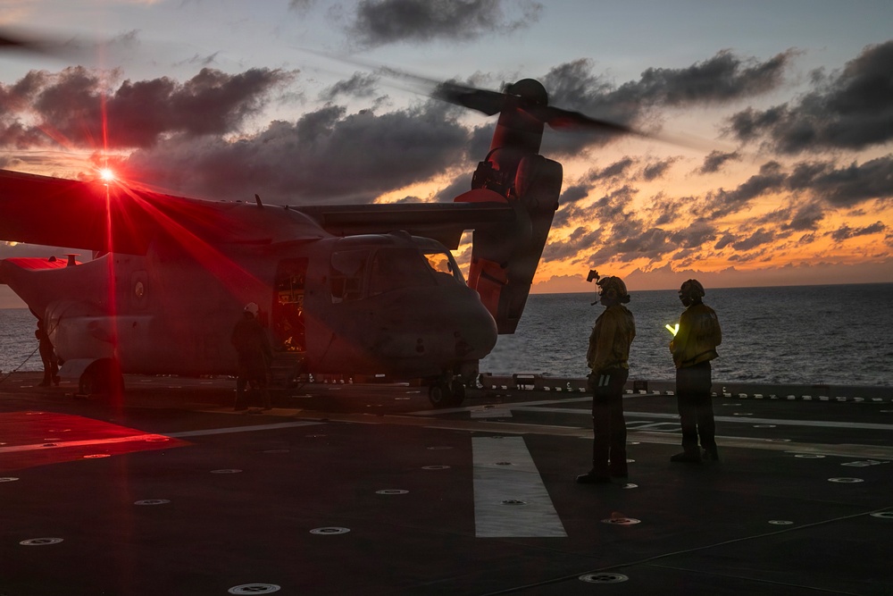 Evening Flight Operations Aboard USS Tripoli
