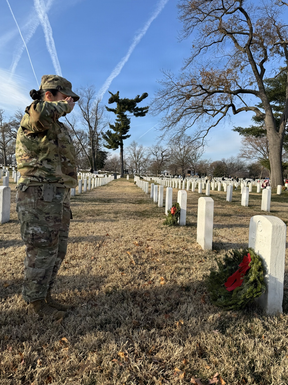 South Carolina National Guard Soldiers participate in Arlington National Cemetery's Wreath Across America event