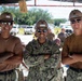 Seabees pour concrete for a Tension Fabric Structure construction project