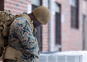 Reserve Marines with 25th Marine Regiment receive gear at Fort Devens