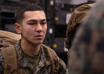 Reserve Marines with 25th Marine Regiment receive gear at Fort Devens