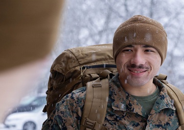 Reserve Marines with 25th Marine Regiment receive gear at Fort Devens