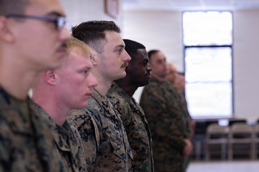 Reserve Marines with 25th Marine Regiment graduate leadership seminar course at Fort Devens