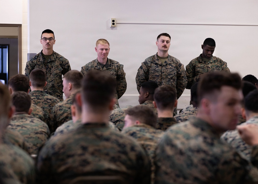 Reserve Marines with 25th Marine Regiment graduate leadership seminar course at Fort Devens