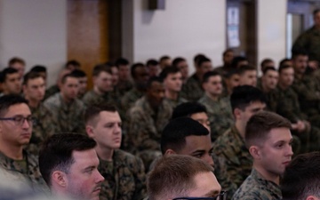 Reserve Marines with 25th Marine Regiment graduate leadership seminar course at Fort Devens