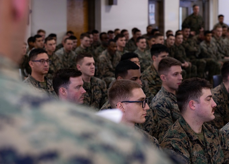 Reserve Marines with 25th Marine Regiment graduate leadership seminar course at Fort Devens