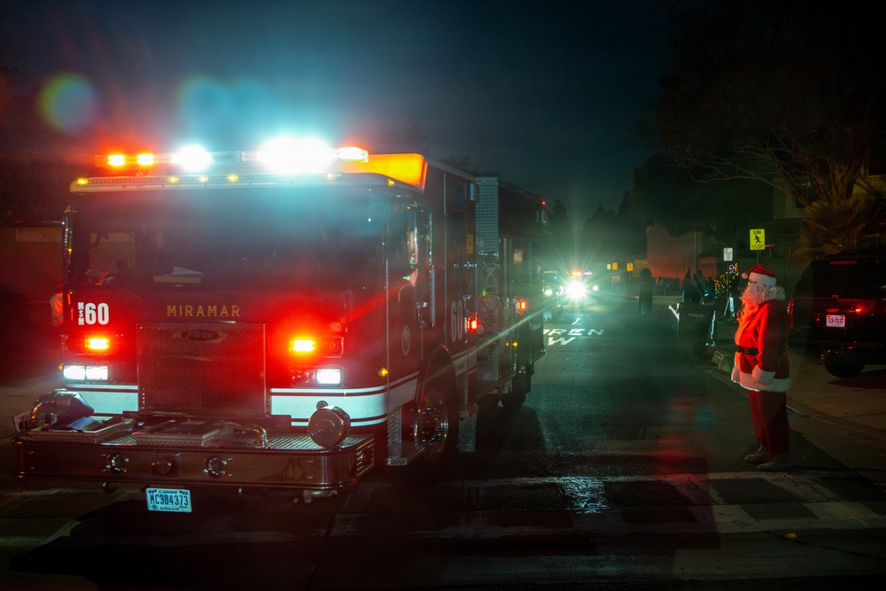 Santa Claus Is Coming to Town!: MCAS Miramar Fire Department and PMO escort Santa throughout the base