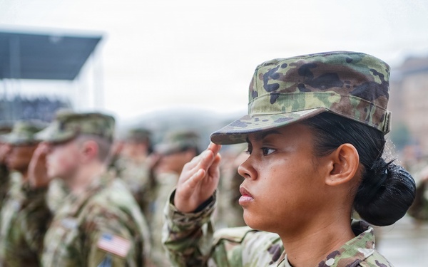 New Space Force Guardians Receive Coins in BMT Retreat Ceremony