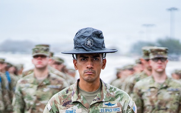 New Space Force Guardians Receive Coins in BMT Retreat Ceremony