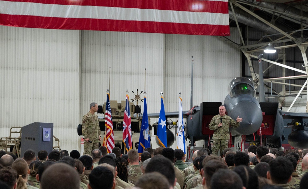 CSAF and CMSAF visit RAF Lakenheath, highlights mission priorities