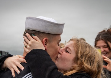 USS Gridley Returns To Naval Station Everett