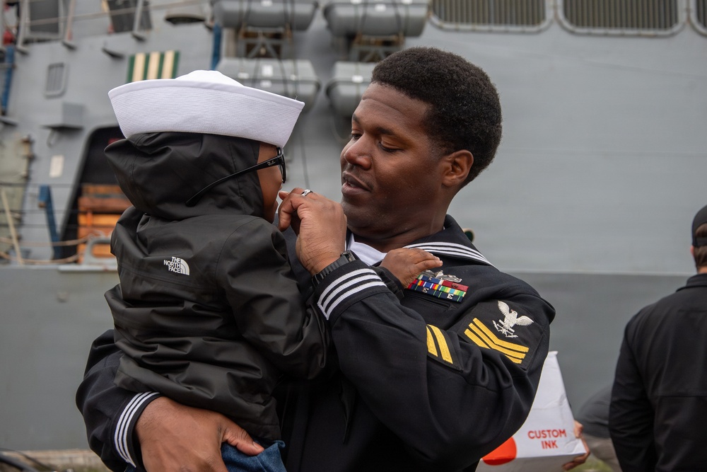 USS Gridley Returns To Naval Station Everett