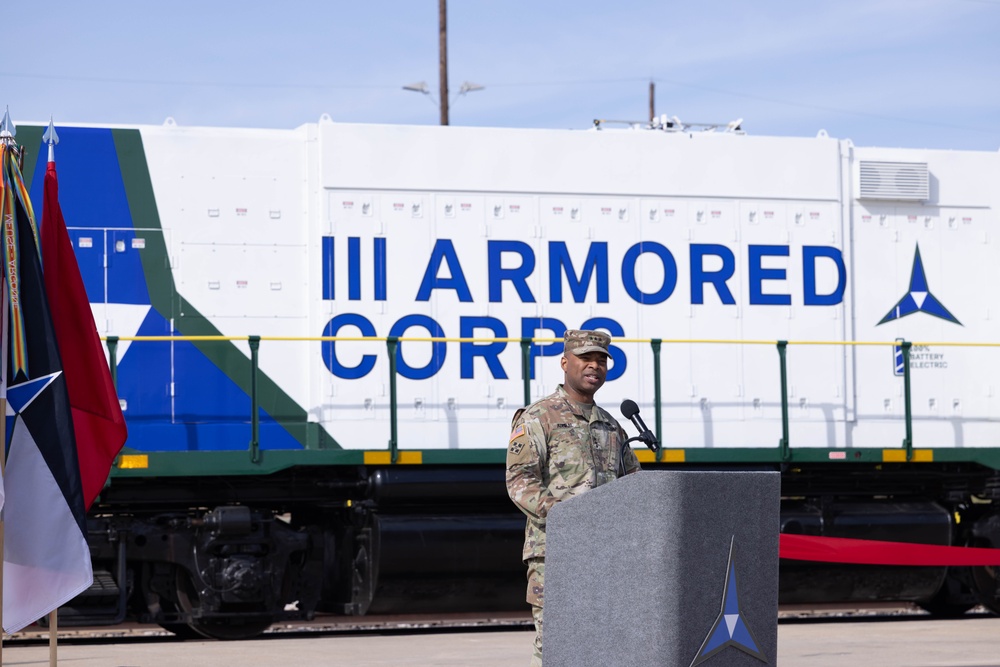 III Armored Corps All Electric Locomotive Unveiling