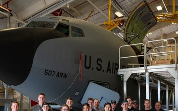 Oklahoma Aviation Academy tours 507th ARW KC-135 Stratotanker aircraft
