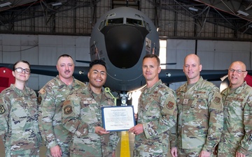 Staff Sgt. Carlos Dela recognized by the 507th ARW Chief's Group