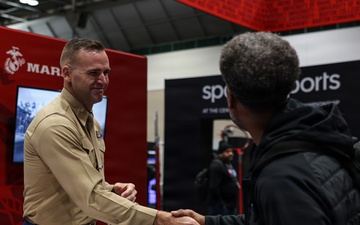 2025 AVCA Presents The Marine Battles Won Award and Speaks with AVCA Coashes