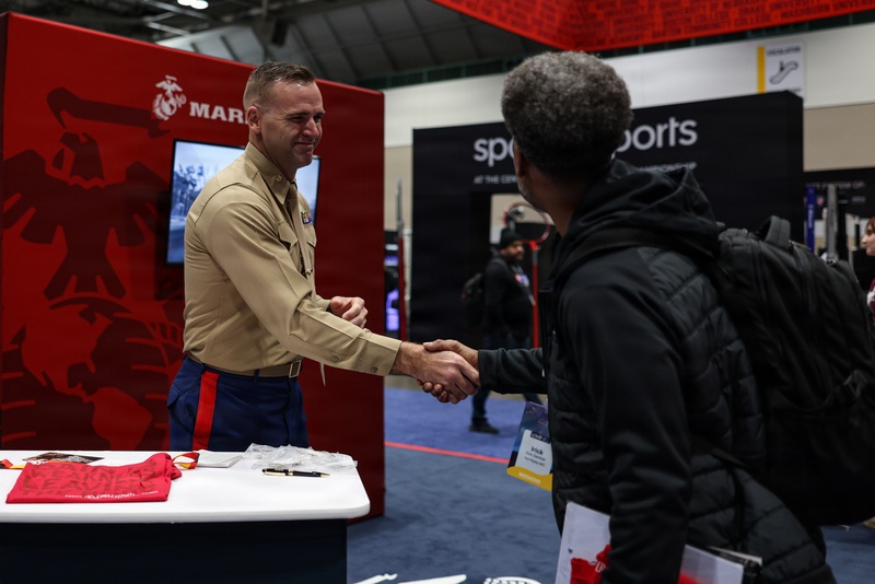 2025 AVCA Presents The Marine Battles Won Award and Speaks with AVCA Coashes