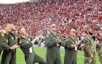Okies perform flyover during OU vs. Auburn University football game