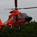 U.S. Coast Guard aviation survival technicians train as part of Advanced Helicopter Rescue School in Fort Stevens State Park, Oregon