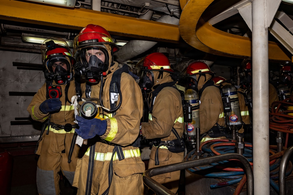 USS San Antonio (LPD 17) conduct general quarters