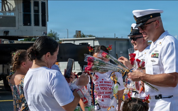 USS Annapolis (SSN 760) return to Naval Base Guam