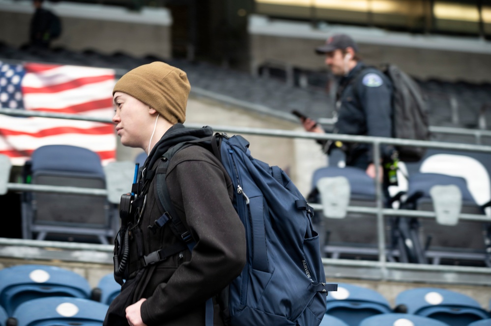 Washington National Guard Civil Support Team survey’s stadium before Seahawks game