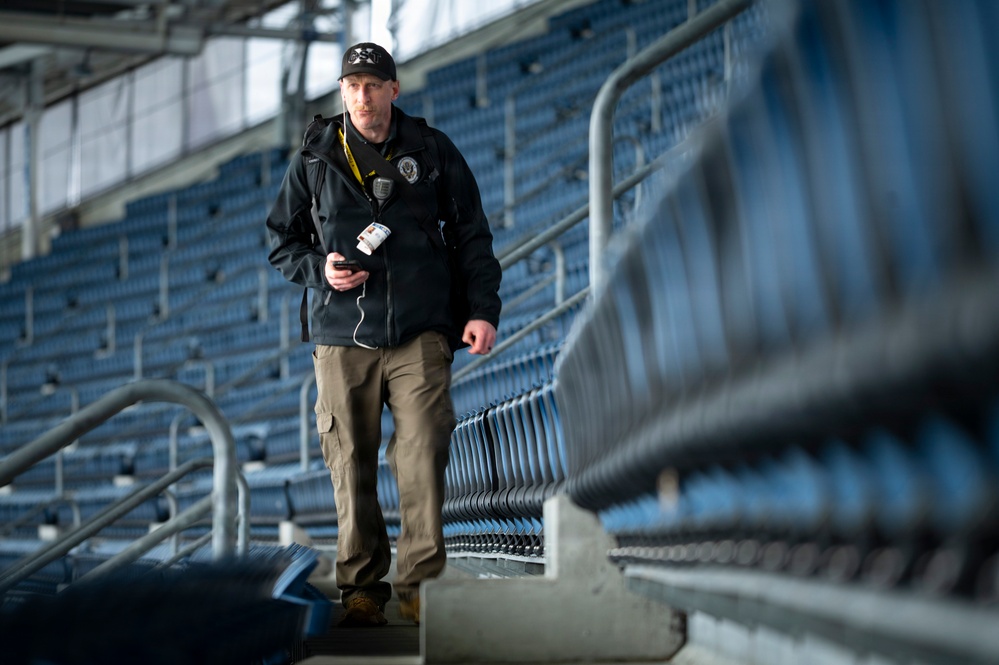 Washington National Guard Civil Support Team survey’s stadium before Seahawks game